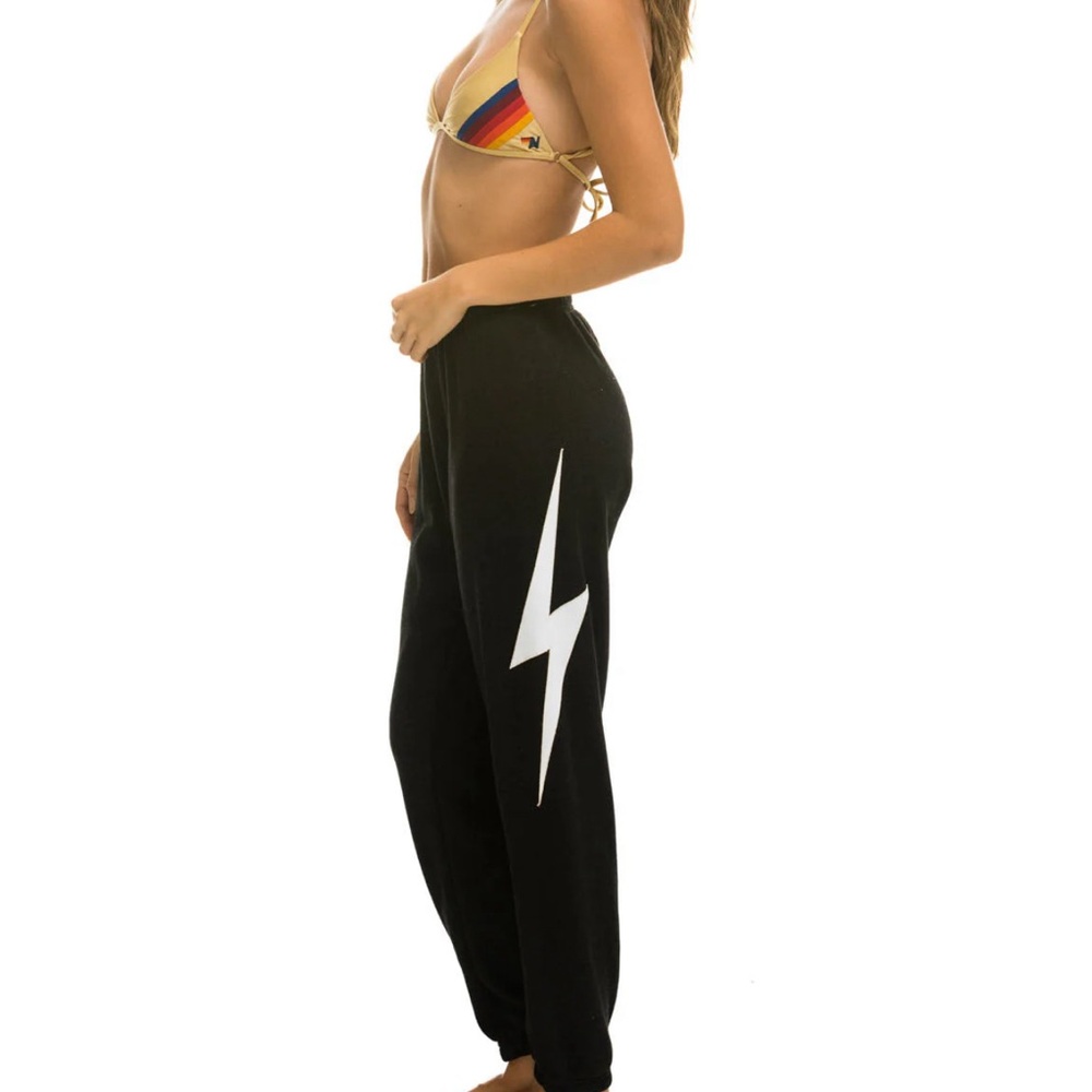 AVIATOR NATION BOLT STITCH SWEATPANTS - BLACK // WHITE